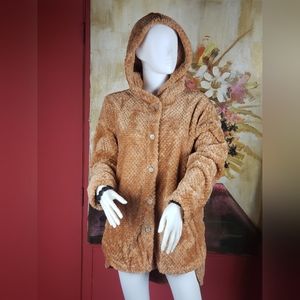 PIKADINGNIS Button Up Oversized Sherpa Hooded Jacket